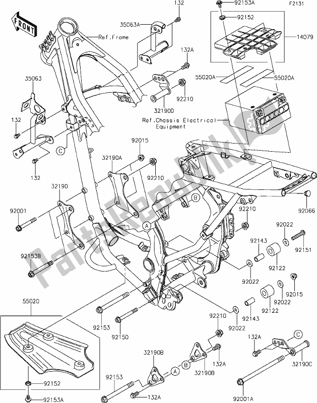Tutte le parti per il 20 Frame Fittings del Kawasaki KLX 140R 2021
