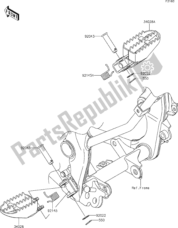 Tutte le parti per il 23 Footrests del Kawasaki KLX 140R 2021