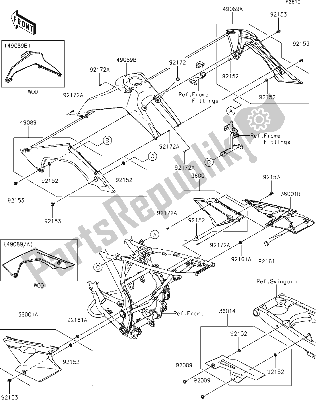 All parts for the 39 Side Covers/chain Cover of the Kawasaki KLX 140R 2021