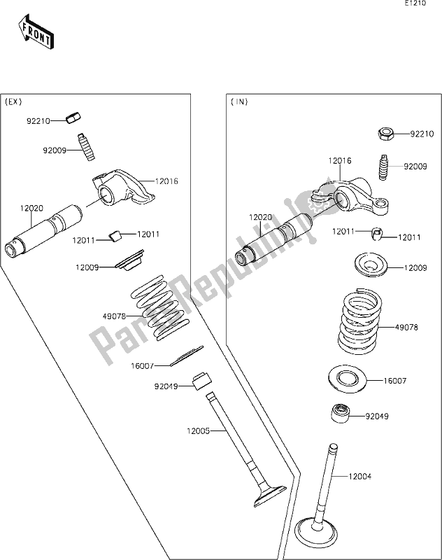 All parts for the 5 Valve(s) of the Kawasaki KLX 140R 2021