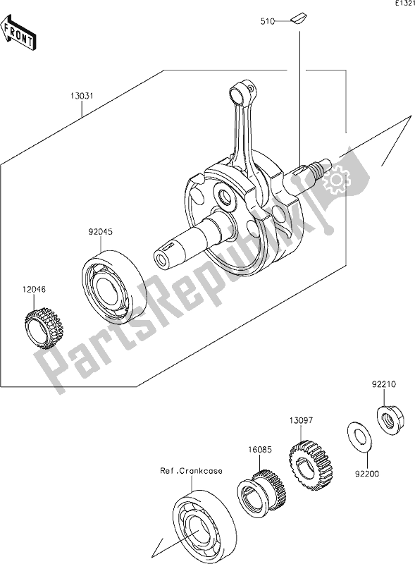 All parts for the 7 Crankshaft of the Kawasaki KLX 140R 2021