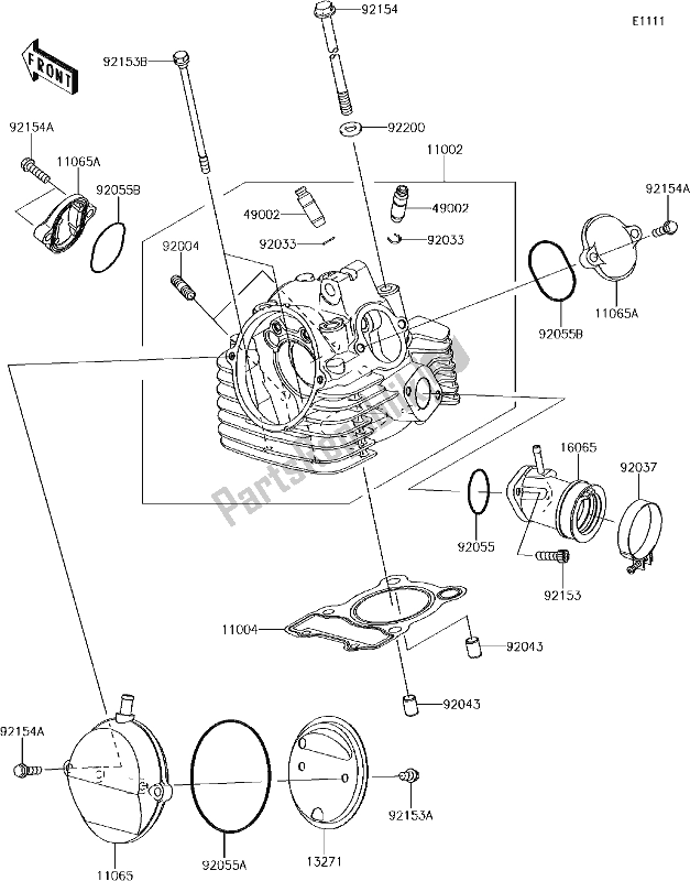 Toutes les pièces pour le 1 Cylinder Head du Kawasaki KLX 150 BF 2017