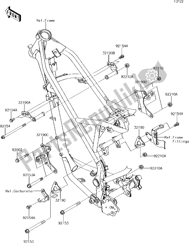 Toutes les pièces pour le 21 Engine Mount du Kawasaki KLX 150 BF 2017