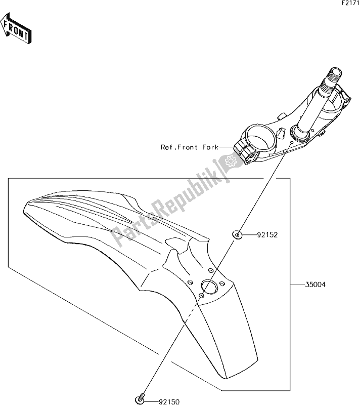 Alle onderdelen voor de 26 Front Fender(s) van de Kawasaki KLX 150 BF 2017