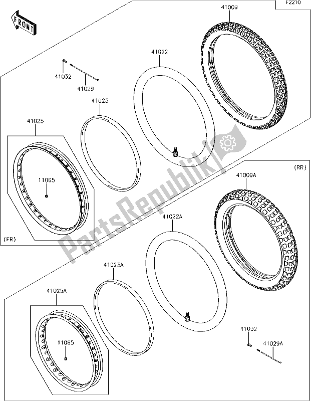 Alle onderdelen voor de 29 Tires van de Kawasaki KLX 150 BF 2017