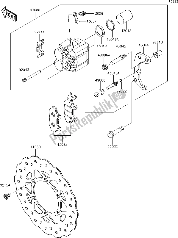 Toutes les pièces pour le 34 Front Brake du Kawasaki KLX 150 BF 2017