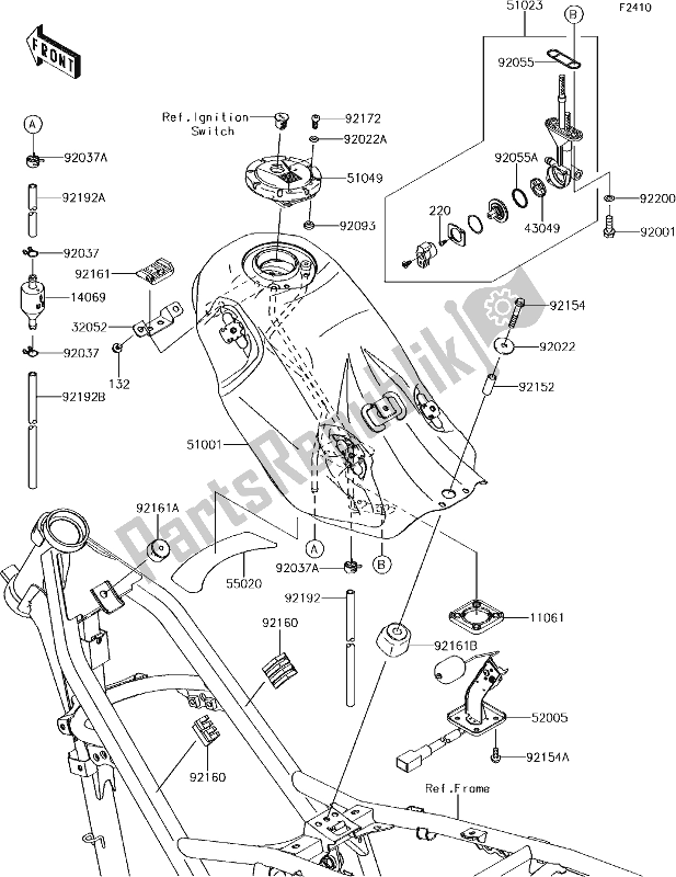 Toutes les pièces pour le 39 Fuel Tank du Kawasaki KLX 150 BF 2017