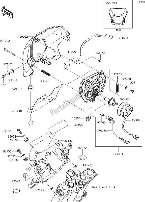 Toutes les pièces pour le 44 Headlight(s) du Kawasaki KLX 150 BF 2017