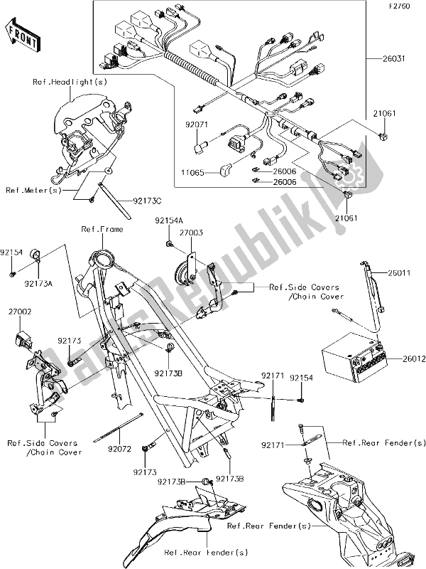 Alle onderdelen voor de 47 Chassis Electrical Equipment van de Kawasaki KLX 150 BF 2017