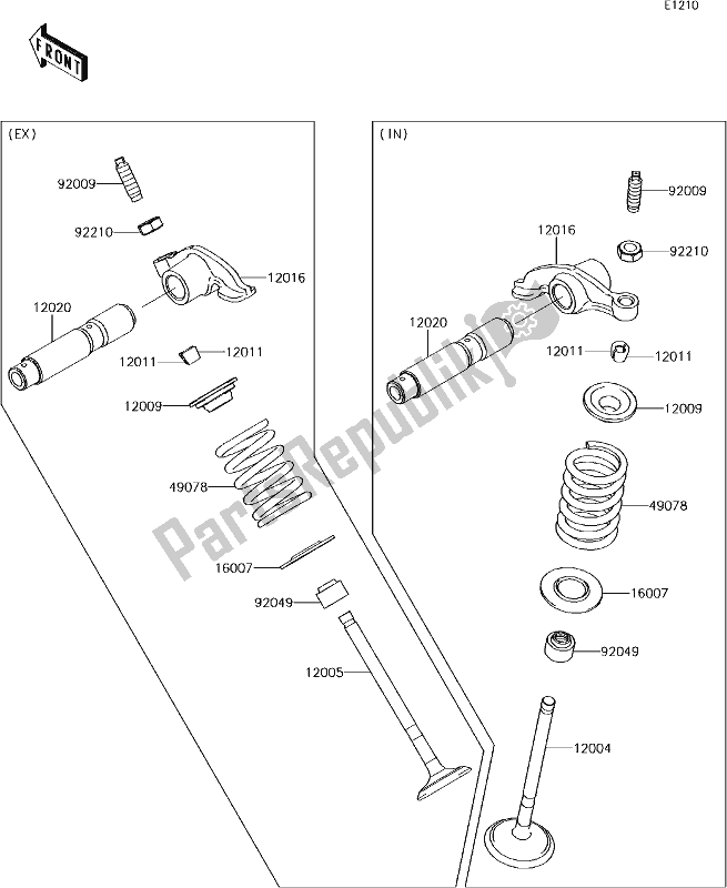 Toutes les pièces pour le 5 Valve(s) du Kawasaki KLX 150 BF 2017