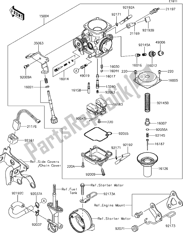 All parts for the 15-1carburetor of the Kawasaki KLX 150 BF 2018