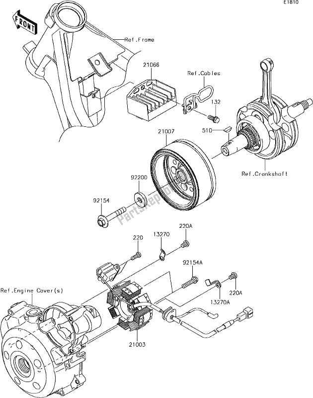 All parts for the 17 Generator of the Kawasaki KLX 150 BF 2018