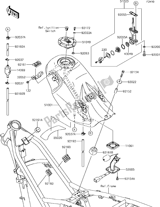 Alle onderdelen voor de 39 Fuel Tank van de Kawasaki KLX 150 BF 2018