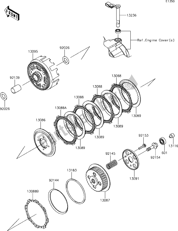 All parts for the 9 Clutch of the Kawasaki KLX 150 BF 2018