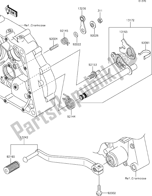 Todas las partes para 12 Gear Change Mechanism de Kawasaki KLX 150 BF 2019