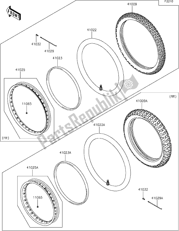 All parts for the 29 Tires of the Kawasaki KLX 150 BF 2019