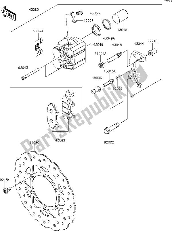 Tutte le parti per il 34 Front Brake del Kawasaki KLX 150 BF 2019