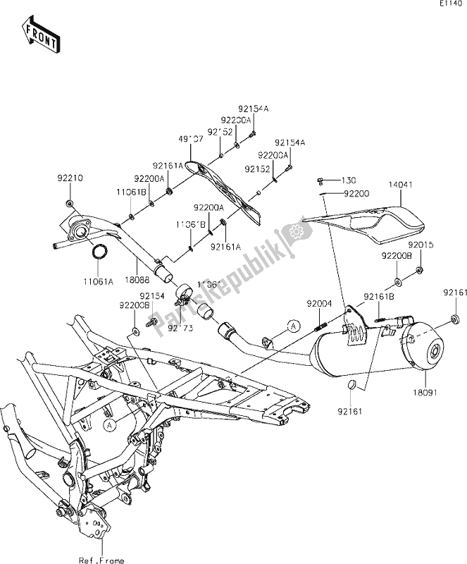 Tutte le parti per il 4 Muffler(s) del Kawasaki KLX 150 BF 2019