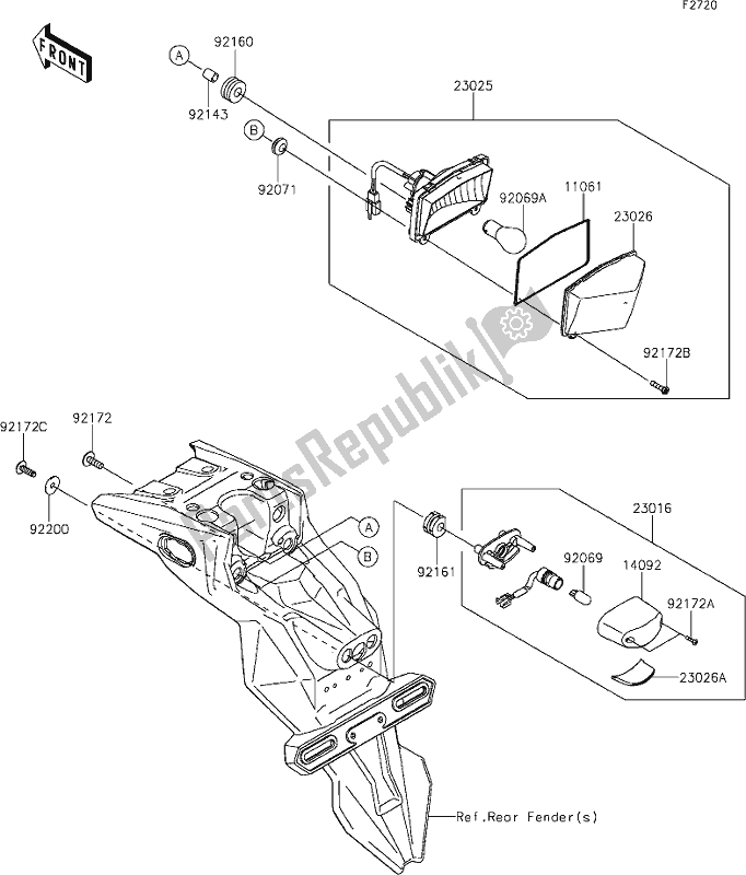 Tutte le parti per il 45 Taillight(s) del Kawasaki KLX 150 BF 2019