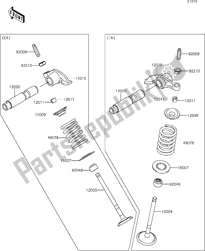 Tutte le parti per il 5 Valve(s) del Kawasaki KLX 150 BF 2019