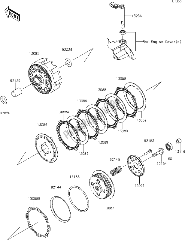 Tutte le parti per il 9 Clutch del Kawasaki KLX 150 BF 2019