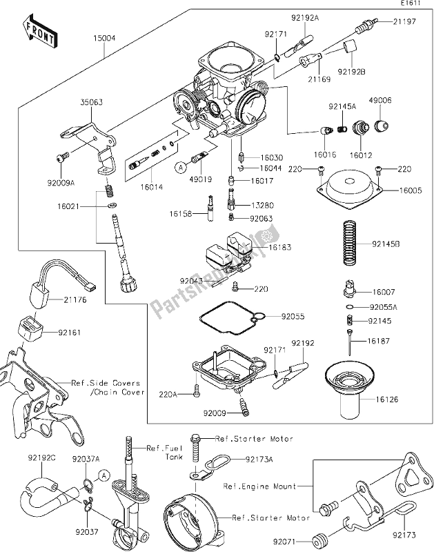 Todas las partes para 15-1carburetor de Kawasaki KLX 150 BF 2021