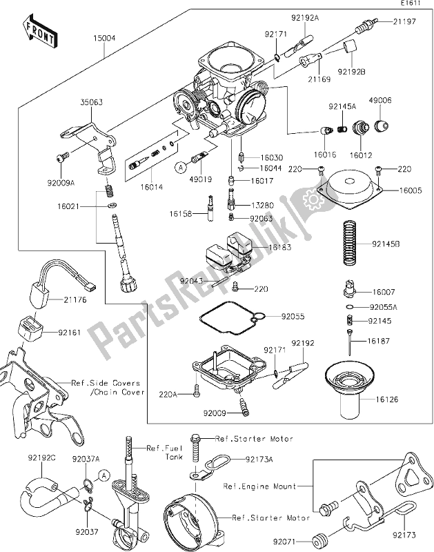 Alle onderdelen voor de 15 Carburetor van de Kawasaki KLX 150 BF 2021