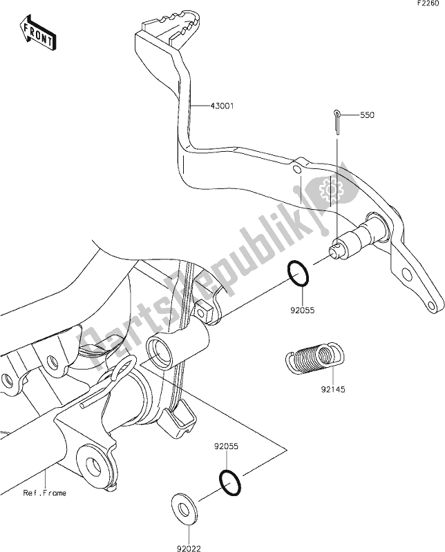 Tutte le parti per il 32 Brake Pedal del Kawasaki KLX 150 BF 2021