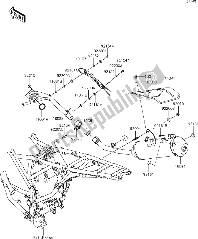 Toutes les pièces pour le 4 Muffler(s) du Kawasaki KLX 150 BF 2021