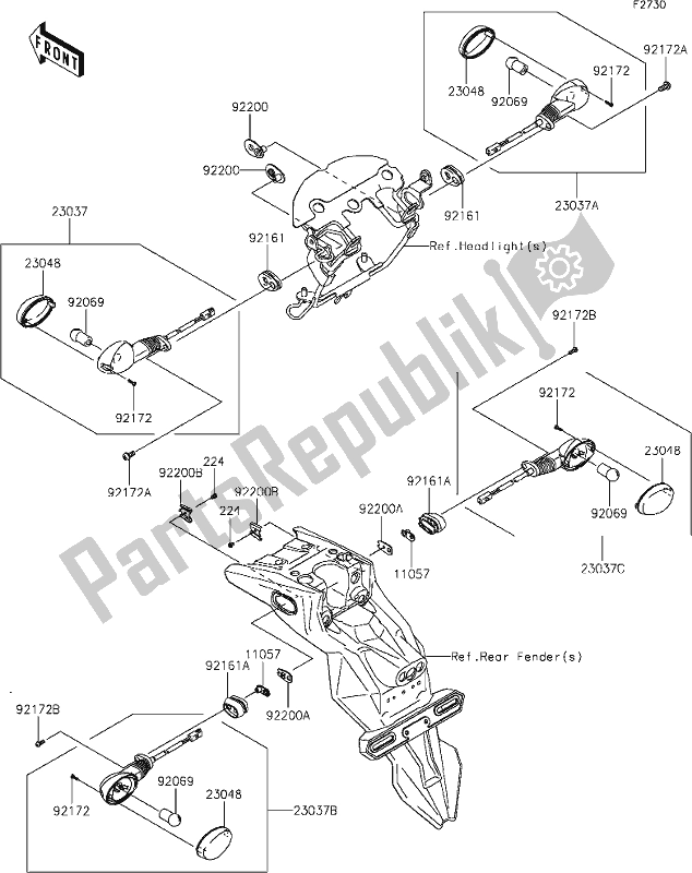 Todas las partes para 46 Turn Signals de Kawasaki KLX 150 BF 2021