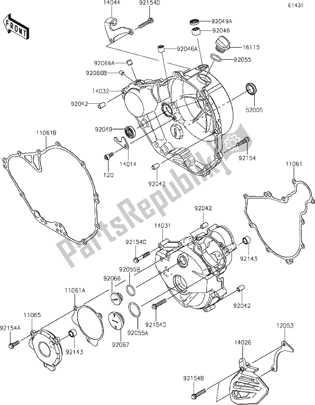 All parts for the 13 Engine Cover(s) of the Kawasaki KLX 230 2020