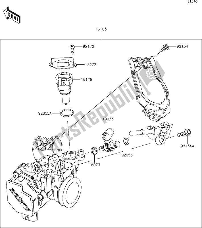 All parts for the 14 Throttle of the Kawasaki KLX 230 2020
