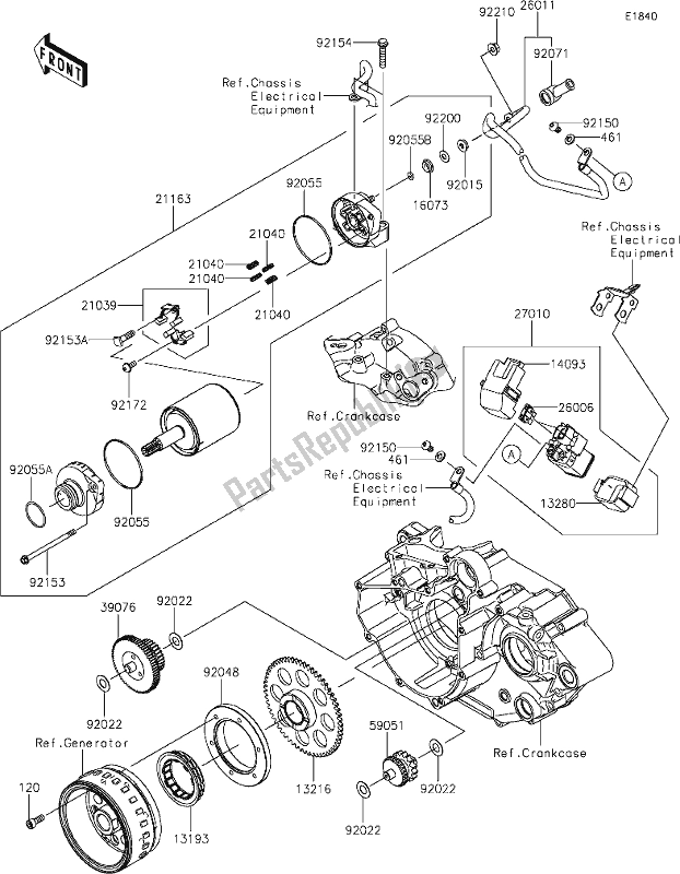 Tutte le parti per il 20 Starter Motor del Kawasaki KLX 230 2020