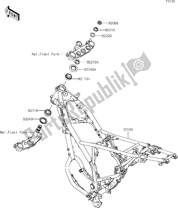 Wszystkie części do 21 Frame Kawasaki KLX 230 2020