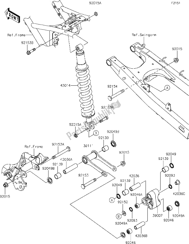 Tutte le parti per il 25 Suspension/shock Absorber del Kawasaki KLX 230 2020
