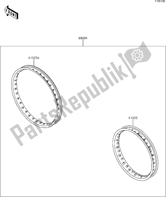 All parts for the 57 Accessory(rim) of the Kawasaki KLX 230 2020