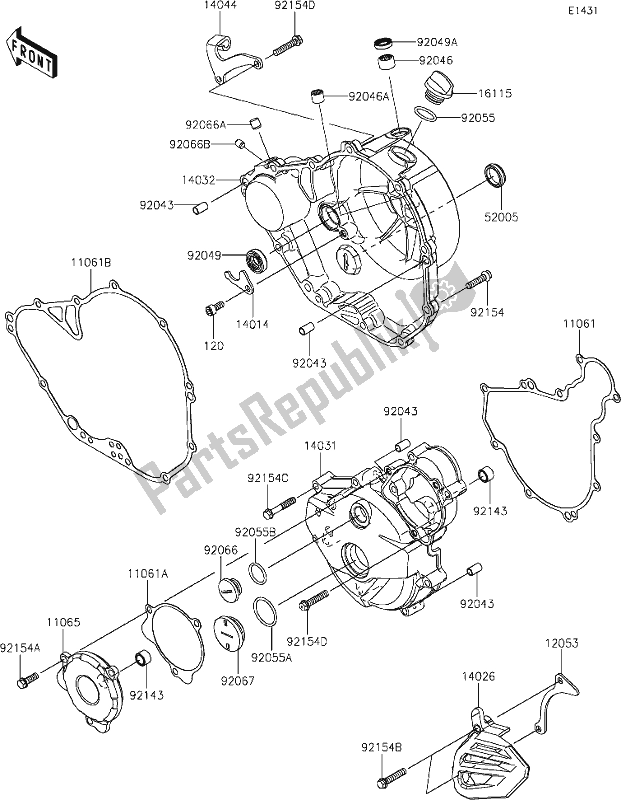 Alle onderdelen voor de 13 Engine Cover(s) van de Kawasaki KLX 230 2021