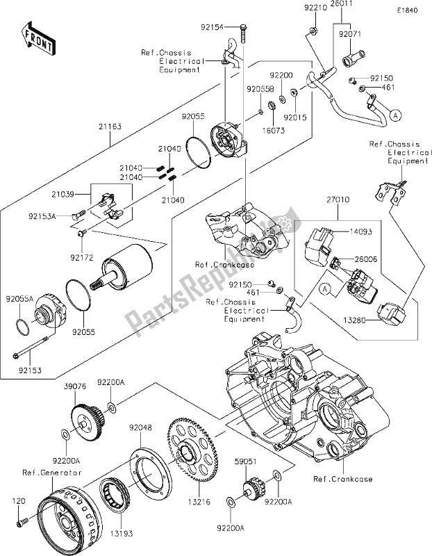 Todas as partes de 20 Starter Motor do Kawasaki KLX 230 2021