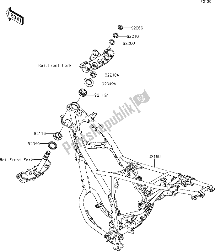 Todas las partes para 21 Frame de Kawasaki KLX 230 2021