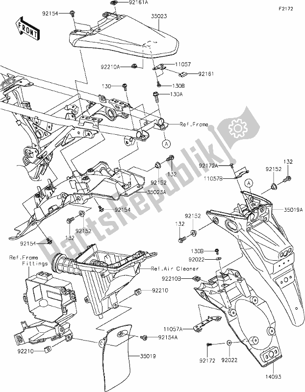 Toutes les pièces pour le 28 Rear Fender(s) du Kawasaki KLX 230 2021