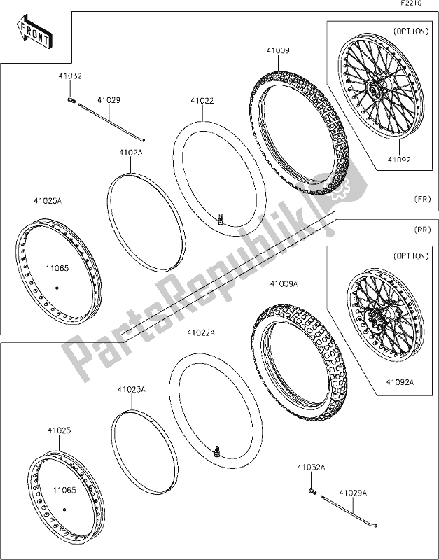 All parts for the 30 Tires of the Kawasaki KLX 230 2021