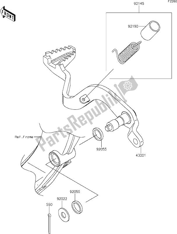 Toutes les pièces pour le 33 Brake Pedal du Kawasaki KLX 230 2021