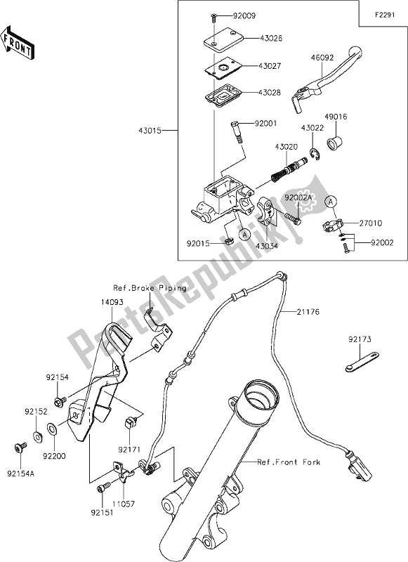 Tutte le parti per il 35 Front Master Cylinder del Kawasaki KLX 230 2021