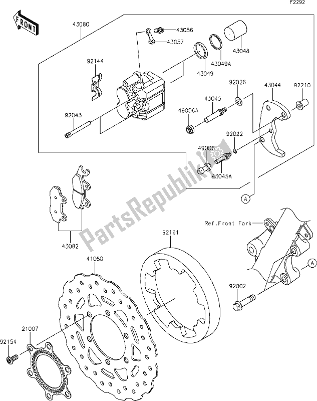 Wszystkie części do 36 Front Brake Kawasaki KLX 230 2021