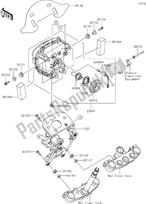 All parts for the 46 Headlight(s) of the Kawasaki KLX 230 2021