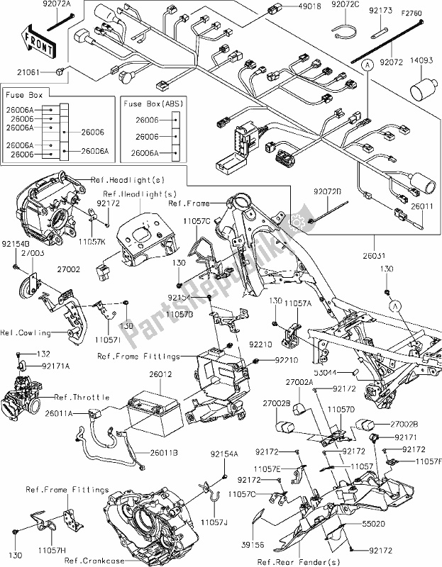 Wszystkie części do 49 Chassis Electrical Equipment Kawasaki KLX 230 2021