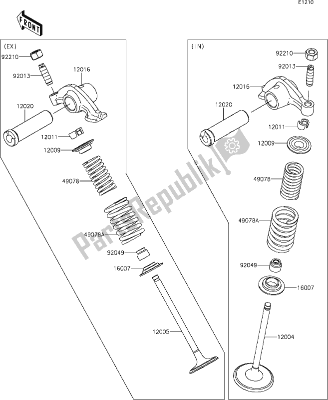 All parts for the 5 Valve(s) of the Kawasaki KLX 230 2021