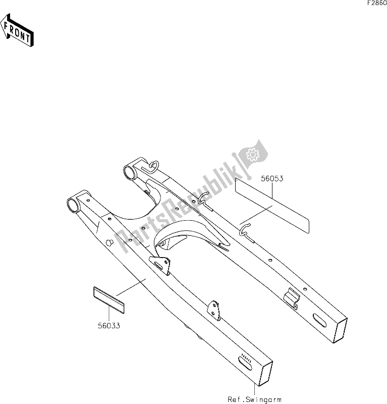 All parts for the 52 Labels of the Kawasaki KLX 230 2021