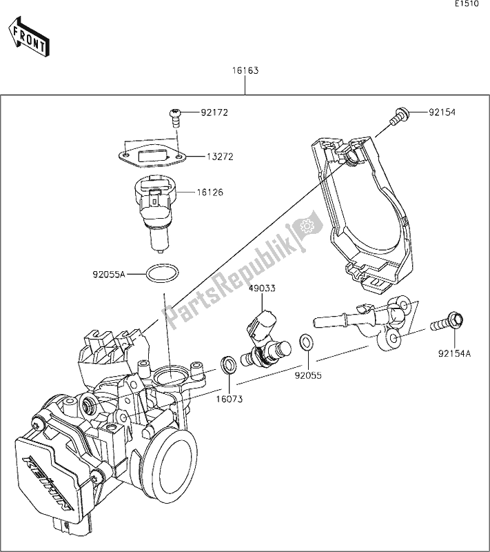 All parts for the 14 Throttle of the Kawasaki KLX 230R 2020