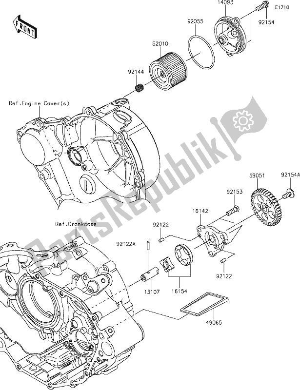 All parts for the 17 Oil Pump of the Kawasaki KLX 230R 2020